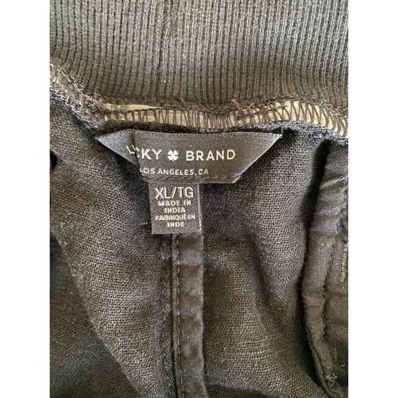 NWT Lucky Brand Black Linen Blend Utility Drawstring Pull-Up Pants Sz XL - Picture 5 of 10
